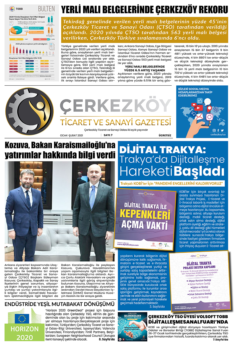 Çerkezköy Ticaret ve Sanayi Gazetesi